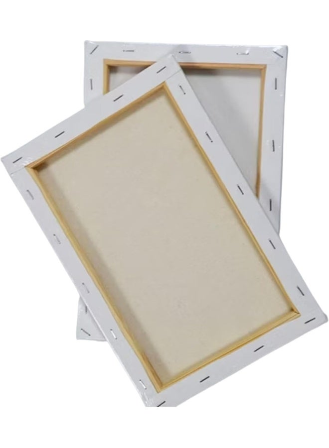 HASANAT ESSENTIALS إطار قماش أبيض فارغ من هسانات إيسينشالز (18 × 24 سم) - Image 4