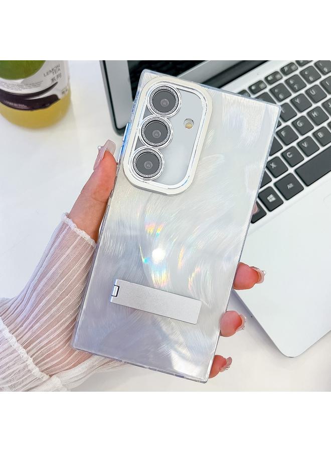 اس-توب جراب لهاتف Samsung Galaxy S24 5G، جراب هاتف TPU قابل للطي مع غشاء عدسة، مطلي بطبقة لامعة - Image 1