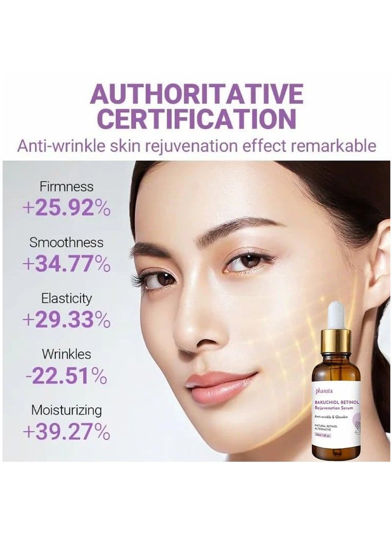 PHANSTA Bakuchiol Retinol Rejuvenation Serum Repairs Dull Skin and Firms Skin - Image 3
