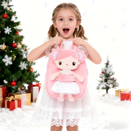Gloveleya Toddler Backpack Kids Backpacks Rag Doll Girls Candy Doll Pink - Image 2