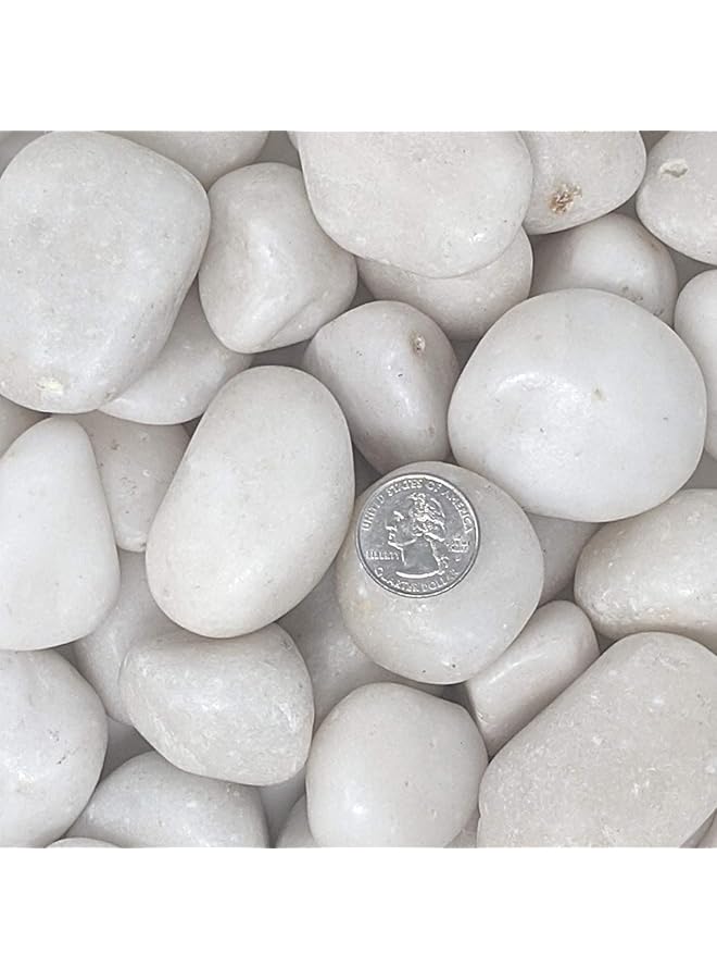 Midwest Hearth Natural Decorative Polished White Stones 1 Inch To 2 Inch Size 5 Lb Bag  - Image 2