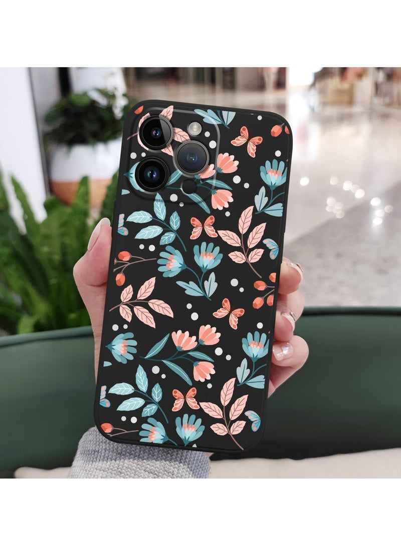 for iPhone 16 Pro Case Anti Scratch Microfiber Lining Phone Cover Silicone Ultra Slim Case for iPhone 16 Pro 6.3 inch-Leaf Black - Image 4