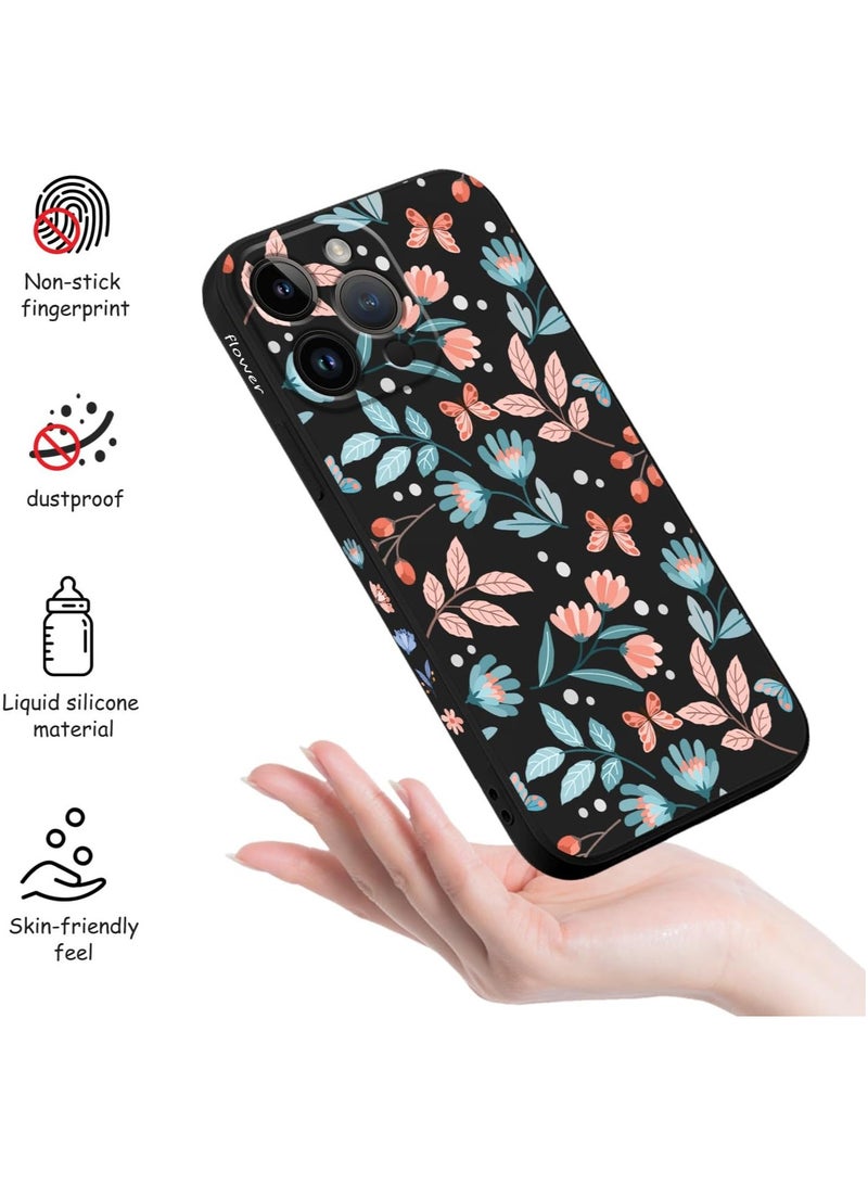 for iPhone 16 Pro Case Anti Scratch Microfiber Lining Phone Cover Silicone Ultra Slim Case for iPhone 16 Pro 6.3 inch-Leaf Black - Image 5