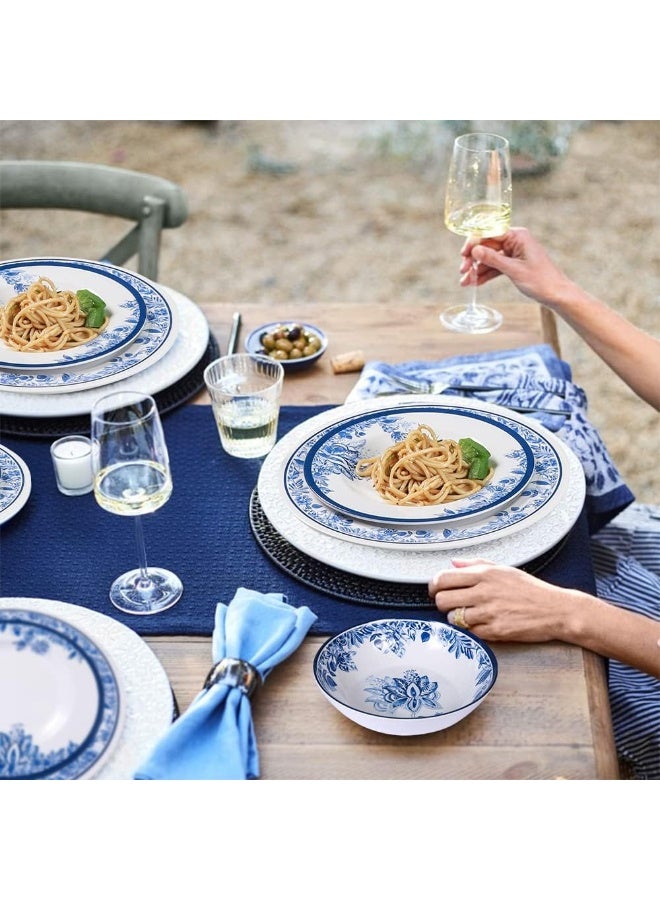 Lechoo Melamine Dinnerware Sets 12pcs Floral Dinnerware Set Service for 4 - Image 2
