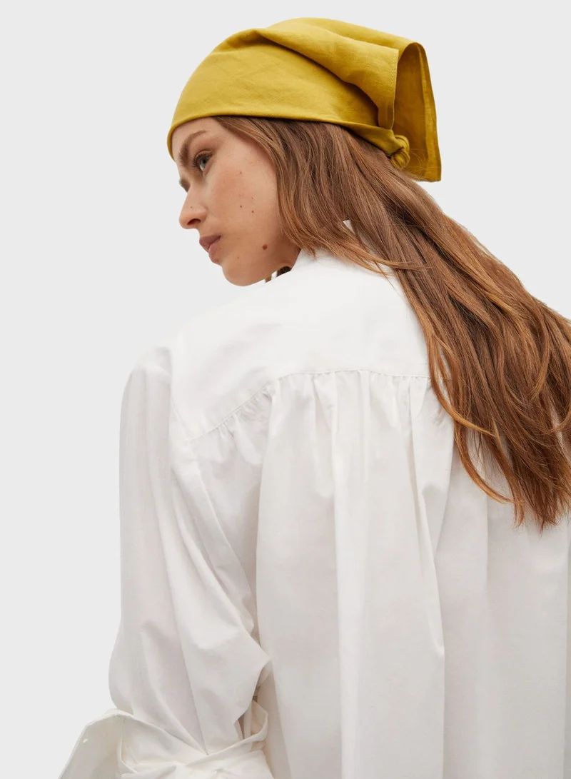 MANGO Pleated Placket Shirt