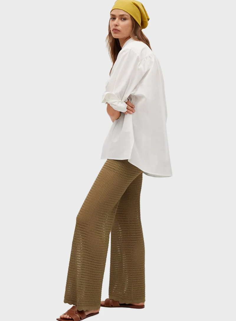MANGO Pleated Placket Shirt