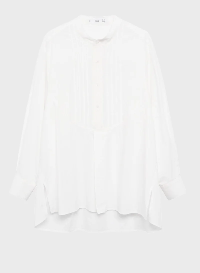 MANGO Pleated Placket Shirt