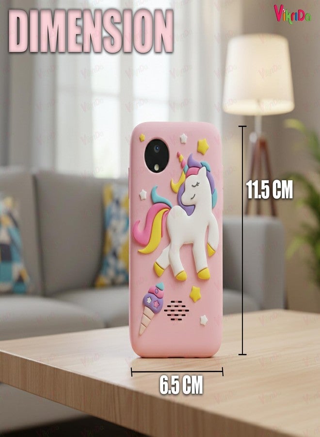 Vikrida Plastic Kids Smartphone Toy with MP3 Music Player Bumper Back Case Dual Camera for Selfies in-Built Games 2.4" Screen 8MP Camera Toys for Boys & Girls (Pink Uni) - Image 4