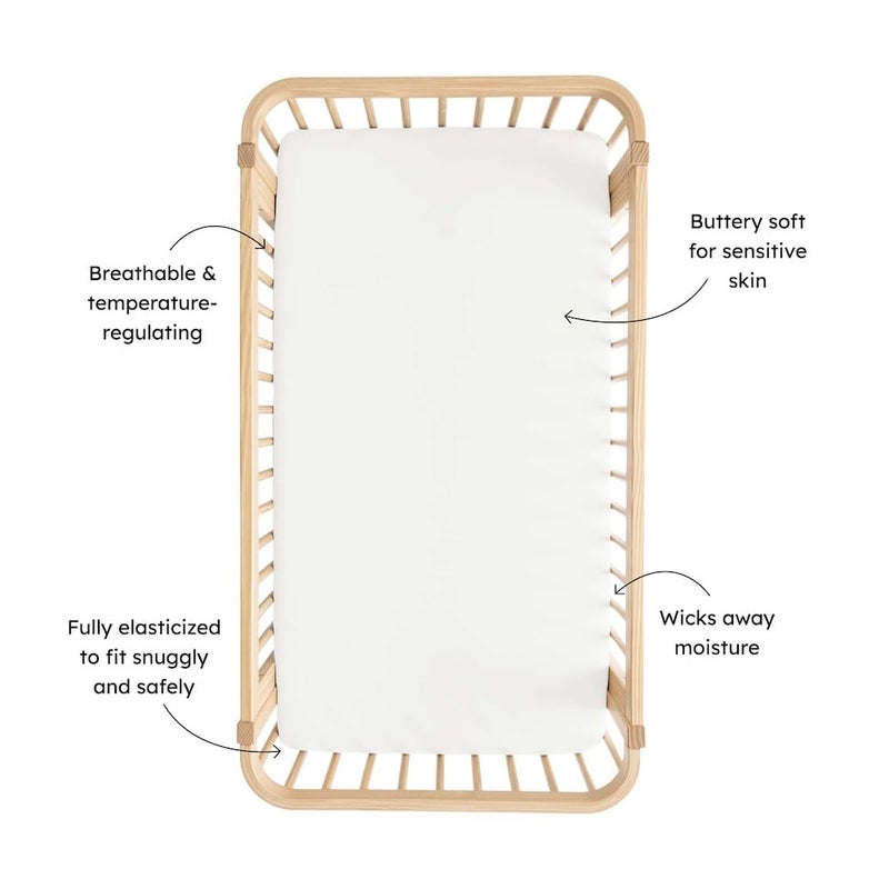 Kyte Baby Soft Crib Sheet - Standard Fitted Crib Sheet Made with Rayon from Bamboo, Ultra-Gentle and Breathable (Cloud) - Image 2