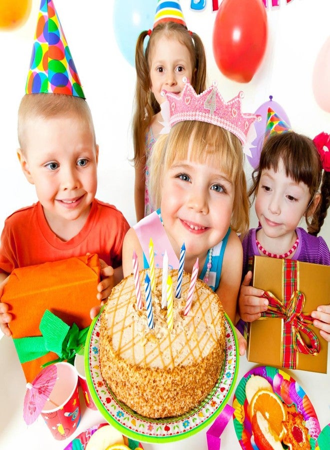 شاناكو هدايا عيد ميلاد شانكو للفتيات بعمر 4 سنوات: تاج ووشاح زينة عيد الميلاد الرابع، طقم فيونكة وردية اللون لحفلة عيد الميلاد، طقم تاج أميرة وعصابة رأس - Image 4
