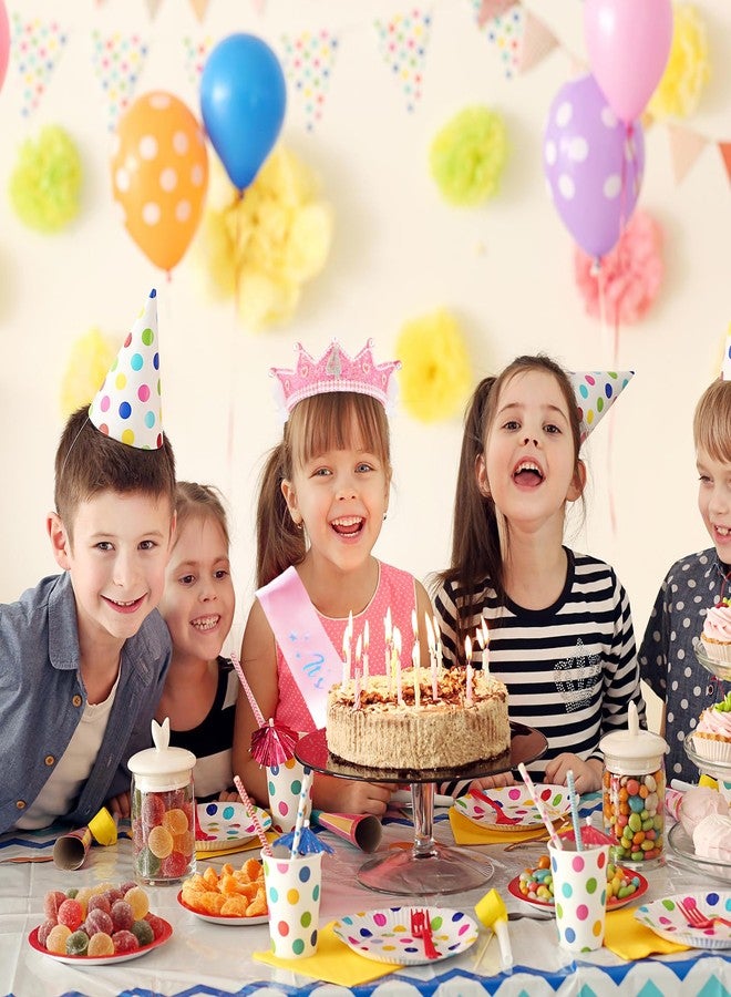 شاناكو هدايا عيد ميلاد شانكو للفتيات بعمر 4 سنوات: تاج ووشاح زينة عيد الميلاد الرابع، طقم فيونكة وردية اللون لحفلة عيد الميلاد، طقم تاج أميرة وعصابة رأس - Image 5