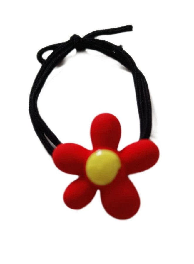 IBDA Colourful Petals Rubber Bands with Knots in Pink, Orange,Yellow, Red, Green, Pack of 05 - Image 5