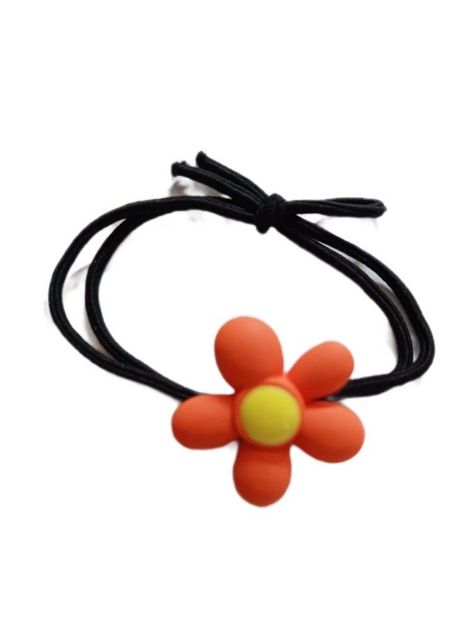 IBDA Colourful Petals Rubber Bands with Knots in Pink, Orange,Yellow, Red, Green, Pack of 05 - Image 2