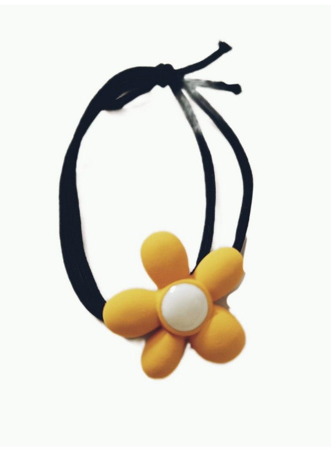 IBDA Colourful Petals Rubber Bands with Knots in Pink, Orange,Yellow, Red, Green, Pack of 05 - Image 4