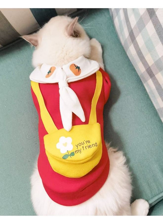 Generic Spring Wear Stylish Sailor Collar Bright Red T-Shirt For Big Sized Cats And Dogs  - Image 3