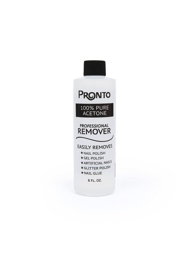 PRONTO 100% Acetone Gel Nail Polish Remover - Gel Polish Remover for Nails | Acetone Nail Polish Remover & Gel Remover For Nails for Removal of Glue, Gel, Acrylic & Dip | Gel Nail Remover, 8 Fl oz - Image 1