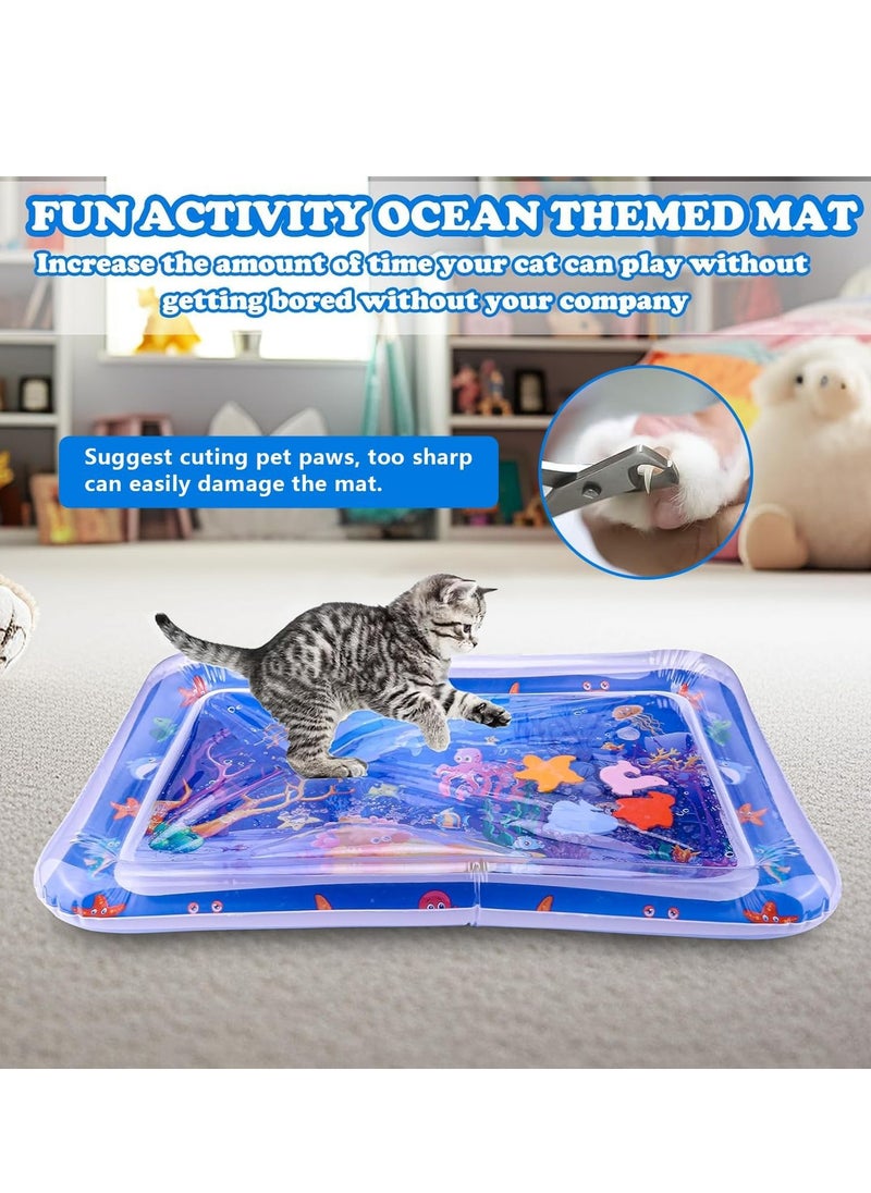 Generic - Cat Water Sensory Play Mat, Thickened Water Sensor Play Mat, Interactive Cat Toy for Indoor Cats with A Pump, Water Sensor Mat for Kids Cool Comfort Inflatable Tummy Time Water Mat - Image 1