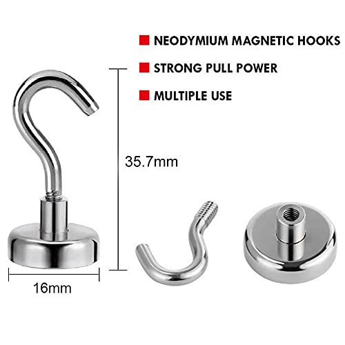MIKEDE Heavy Duty Magnetic Hooks for Cruise Ship-N52 Silver 28 Pack-30 LB - Image 5