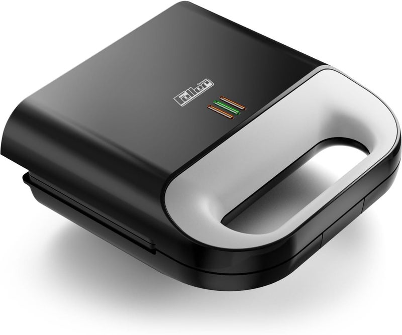 Feller Germany, 2 Slice Sandwich Maker,750W with Non-Stick Coating, 3 Indicators, Cool Touch Handle, Space Saving Upright Storage, Auto Temperature Control, SM150, 2Y Guarantee-UAE Version (Black) - Image 1