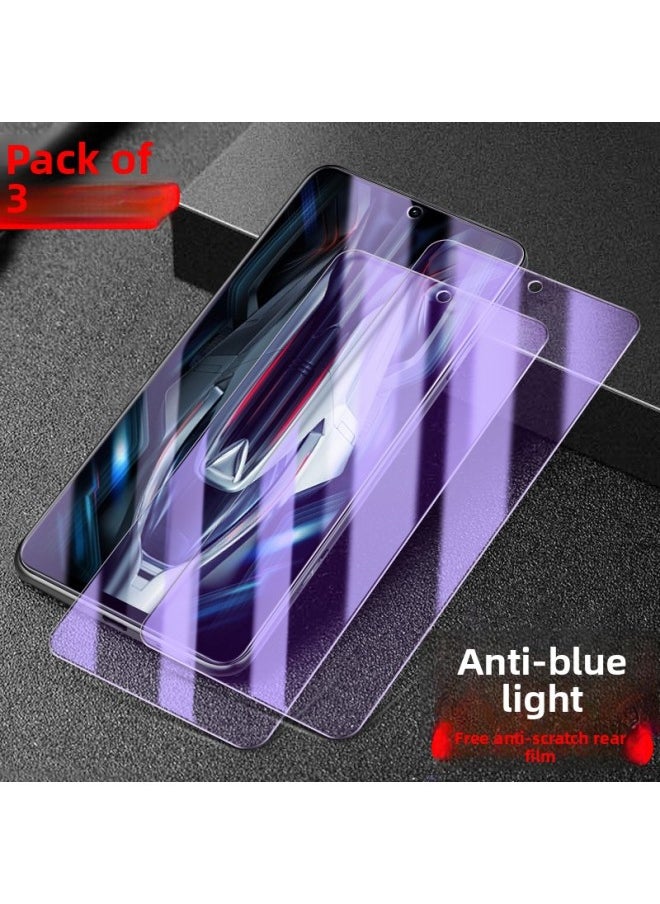 Generic Applicable To Red Rice K60 Tempered Film K40 Electronic Competition Version K50 Full Screen 12/9 Mobile Phone K70 Millet Redmik Anti-peep Film-Colour:【pack Of 3●Blu-ray Version] Full Screen Glass◉Comes With Anti-scratch Back Film-Size:Redmi K50 Pro  - Image 1