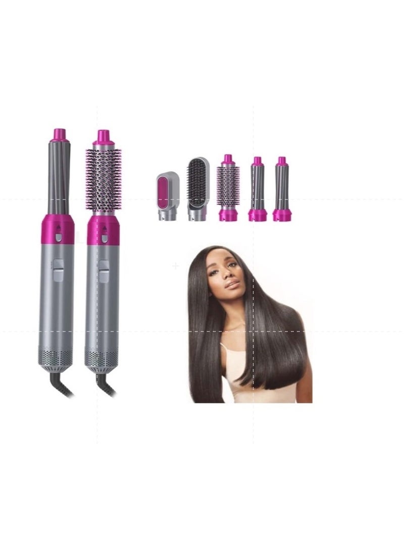 ELTRAZONE 5 In 1 Hair Curler Rotating Hair Dryer Hair Straightener Comb Curling Brush 5 interchangeable barrels, 3 adjustable modes, 30S heating,
