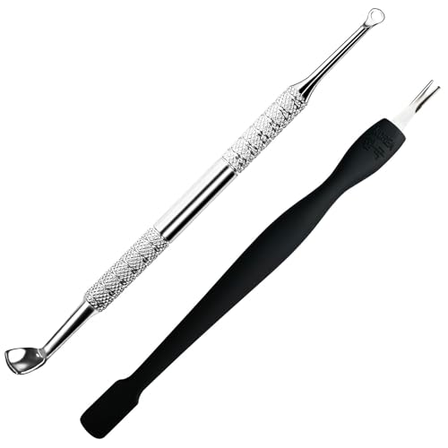 Pingispower Cuticle Pusher Tool, 2PCS Professional Nail Cuticle Remover Trimmer Cutter Fork Kit, Premium Stainless Steel Durable Manicure Kit for Women, Fingernails and Toenails - Image 1