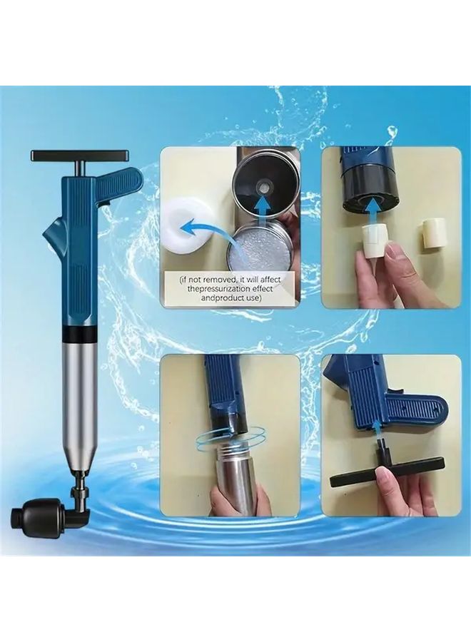 Upgrade Green Air Powered Drain Cleaning Tool L-16 Reinforced Stainless Steel Plumbing Snake Set For Drainage Pipe Blockages Efficient Bathroom Maintenance - Image 1