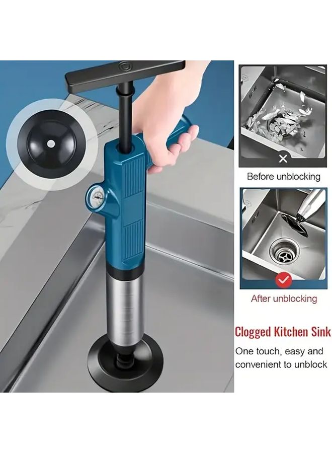 Upgrade Green Air Powered Drain Cleaning Tool L-16 Reinforced Stainless Steel Plumbing Snake Set For Drainage Pipe Blockages Efficient Bathroom Maintenance - Image 2