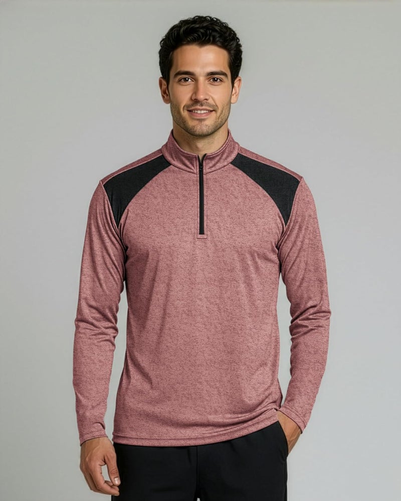 REALESSENTIALS Real Essentials 3 Pack: Men's Active Dry-Fit Quarter Zip Long Sleeve Outdoor Athletic Performance Pullover - Image 2