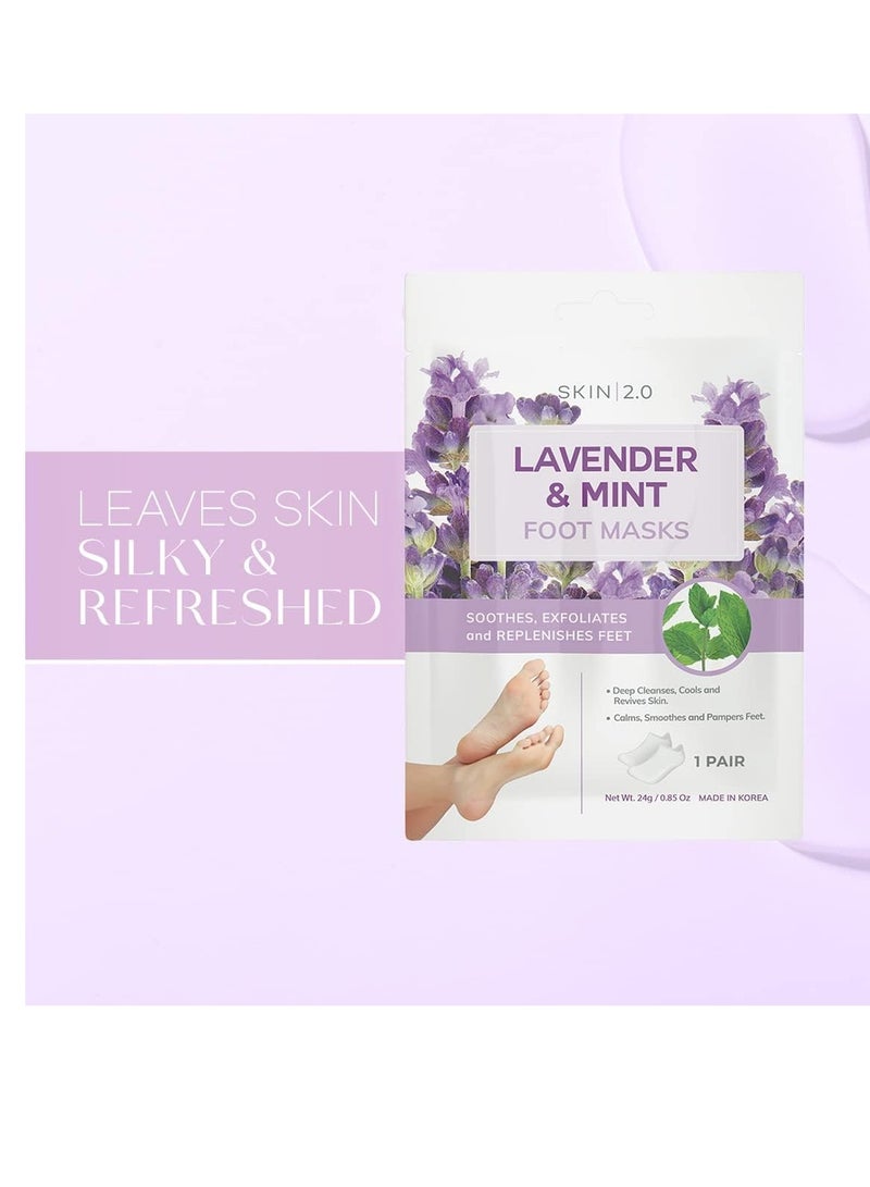 Skin 2.0 Lavender and Mint Foot Masks Moisturizing Socks - Relieves Swollen & Aching Feet, Removes Unwanted Odor, Relaxing Foot Mask - Cruelty Free Korean Skin Care For All Skin Types - 3 Pairs - Image 5