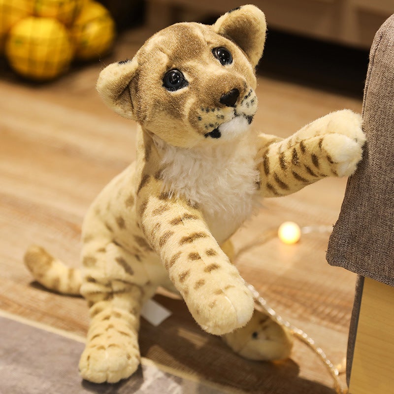 Simulation Lion Tiger Leopard Plush Toy Stuffed Animal - Image 4