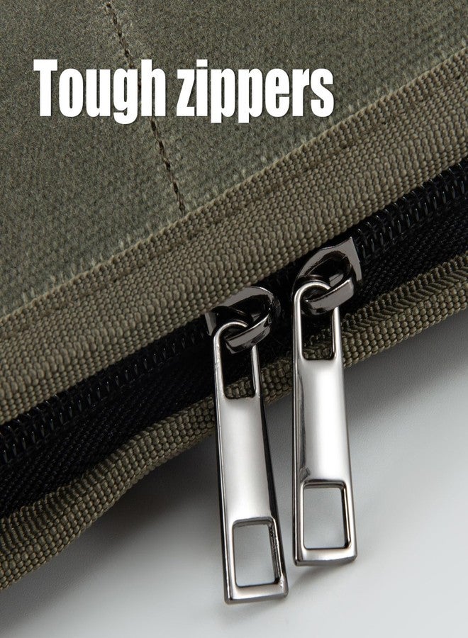 Hagsfire Zipper A5 Notebook Journal Planner Sketchbook Cover, Water Resistant Waxed Canvas Pocket Pocket Field Notes Cover for Journal Notebook Password Planner Book with Pen Loop (8.6"x6.9") (Olive) - Image 3