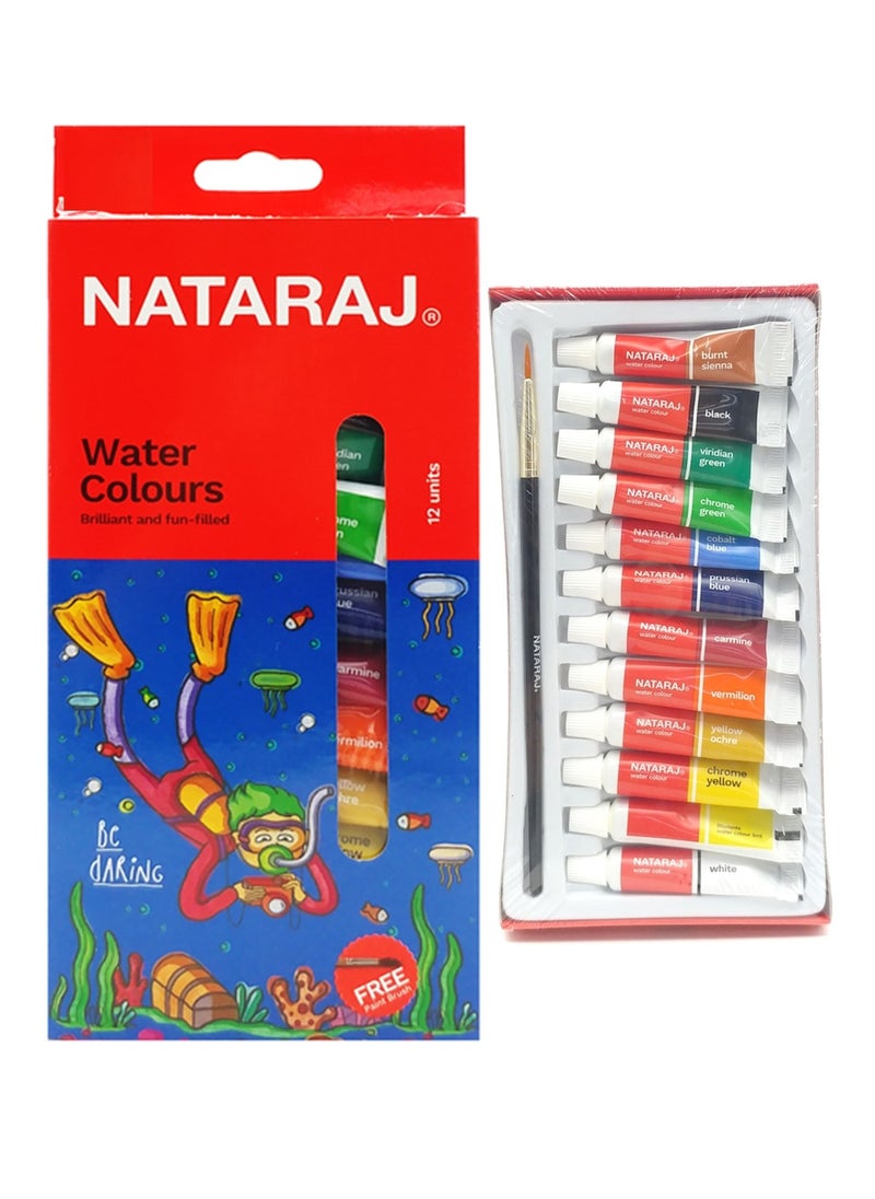 NATARAJ 12-Piece Watercolour Tubes With Brush  - Image 1