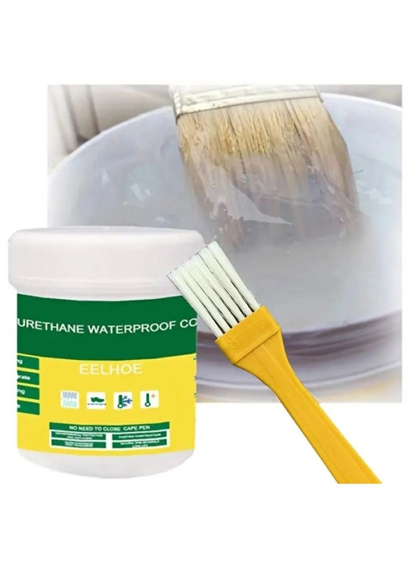 100g Transparent Waterproof Glue Multifunctional Odorless Quick-drying Waterproof Agent,Free From Smashing Bricks And Repairing Leaks,Used For Bathroom,Kitchen,Indoor,Outdoor repairs with brush  - Image 1