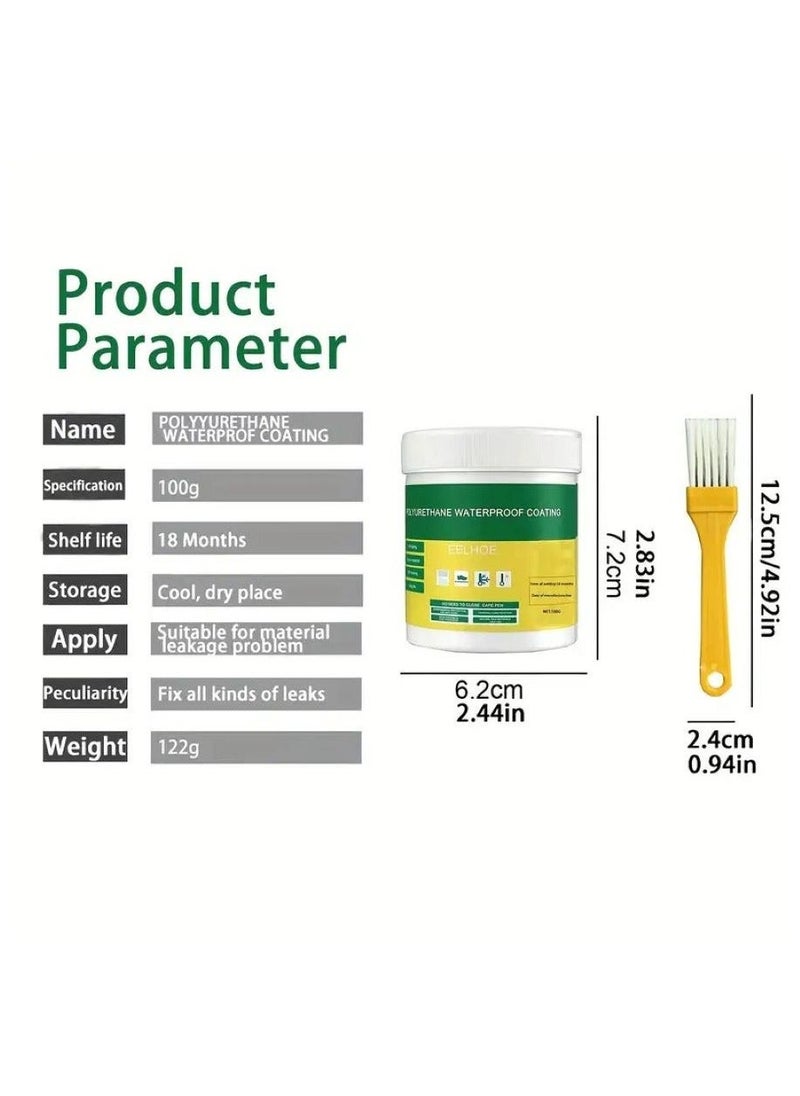 100g Transparent Waterproof Glue Multifunctional Odorless Quick-drying Waterproof Agent,Free From Smashing Bricks And Repairing Leaks,Used For Bathroom,Kitchen,Indoor,Outdoor repairs with brush  - Image 2