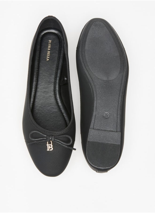 Flora Bella By Shoexpress - Women's Bow Accent Slip-On Round Toe Ballerina Shoes - Image 1