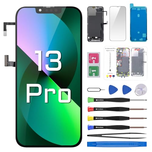 DGSCSMY for iPhone 13 Pro Screen Replacement 6.1" LCD Display Digitizer Front Speaker Proximity Sensor 3D Touch Full Assembly Repair Fix Tools Kit A2638 A2483 A2636 A2639 A2640 - Image 1
