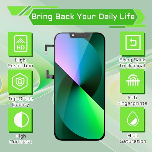 DGSCSMY for iPhone 13 Pro Screen Replacement 6.1" LCD Display Digitizer Front Speaker Proximity Sensor 3D Touch Full Assembly Repair Fix Tools Kit A2638 A2483 A2636 A2639 A2640 - Image 5