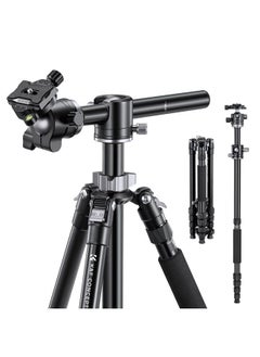 K&F Concept 67 inch Camera Tripod Horizontal Aluminum Tripods Portable Monopod with 32mm Ball Head 12KG Load Capacity Quick Release Plate, for Travel and Work T255A4+BH-32L(Gray)  - Image 1