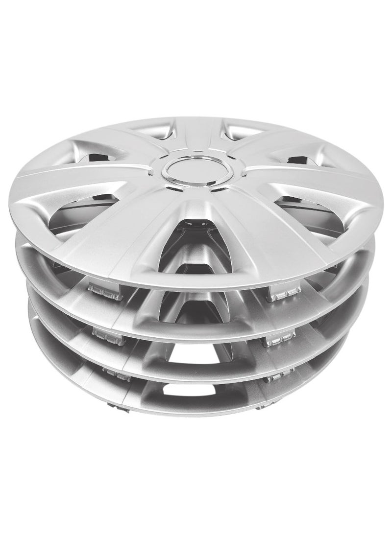 Pistol Wheel Cover Kit14 Inch Hubcaps Set of 4PC Automotive Wheel Cap with Universal Fit - Pistol Silver Colour High Quality WJ-5076-A-14 - Image 2