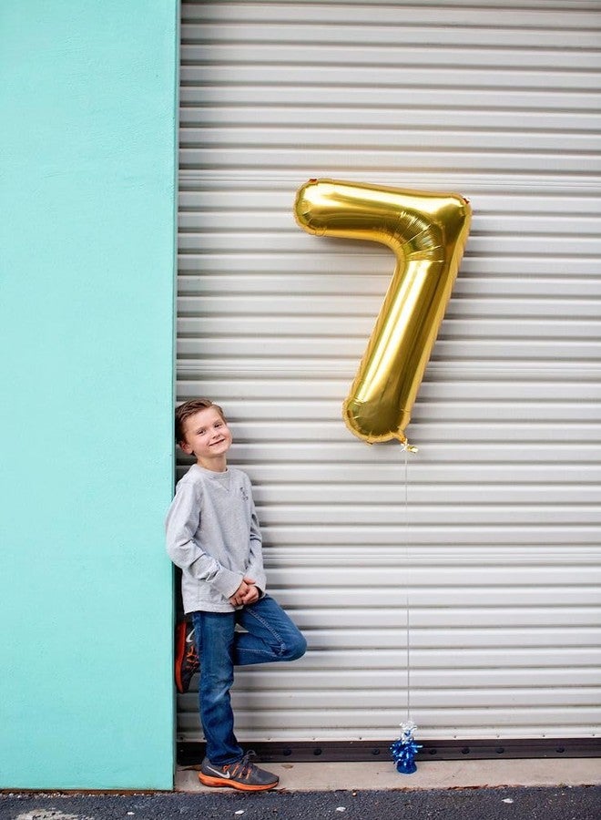 IWERP Gold 7 Balloon, Number Balloon 40 Inch, Gold Party Decorations, 7th Balloon Number, Gold Seven Birthday Decorations, Number 7 Balloon - Image 2