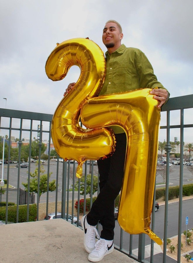 IWERP Gold 7 Balloon, Number Balloon 40 Inch, Gold Party Decorations, 7th Balloon Number, Gold Seven Birthday Decorations, Number 7 Balloon - Image 4