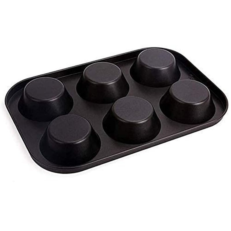 WOW KITCHEN Non Stick Muffin Cup Cake Tray for 6 Muffins Baking Mould Bakeware Tool Black - Image 5
