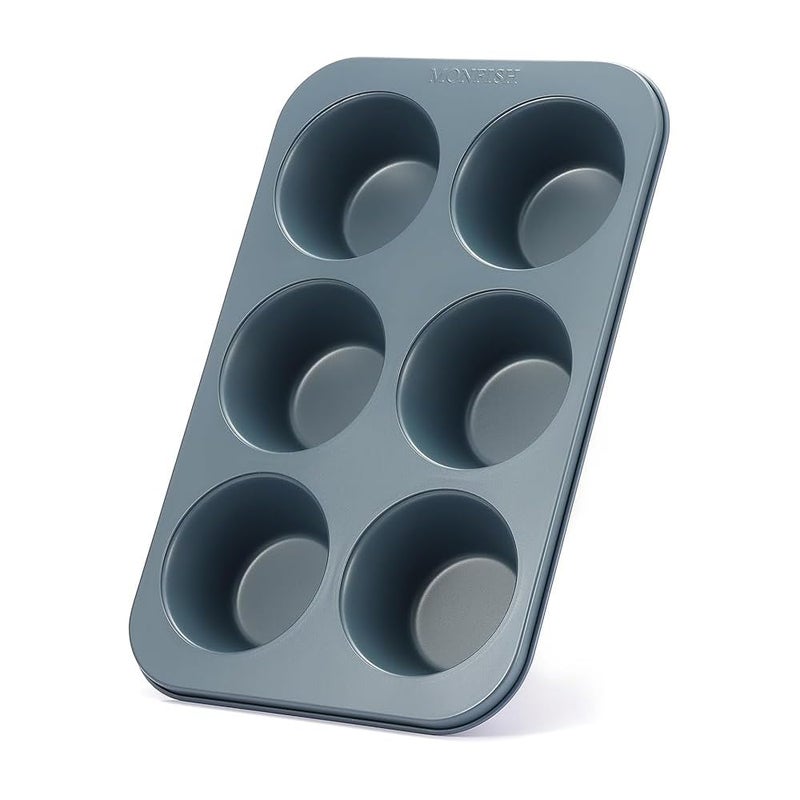 WOW KITCHEN Non Stick Muffin Cup Cake Tray for 6 Muffins Baking Mould Bakeware Tool Black - Image 3