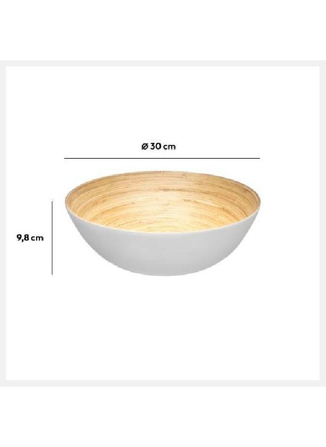 LOFT BAMBOU BOWL,SET OF 2,D29.5XH10CMS,WHITEandNATURAL-154103B  - Image 2