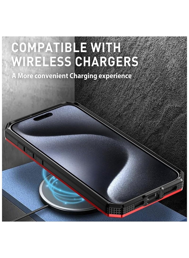 SHIELD EGYPT SHIELD EGYPT For iPhone 14 Pro Max Case Mag-Safe Magnetic Shockproof Phone Case with Ring Holder (Red) - Image 3