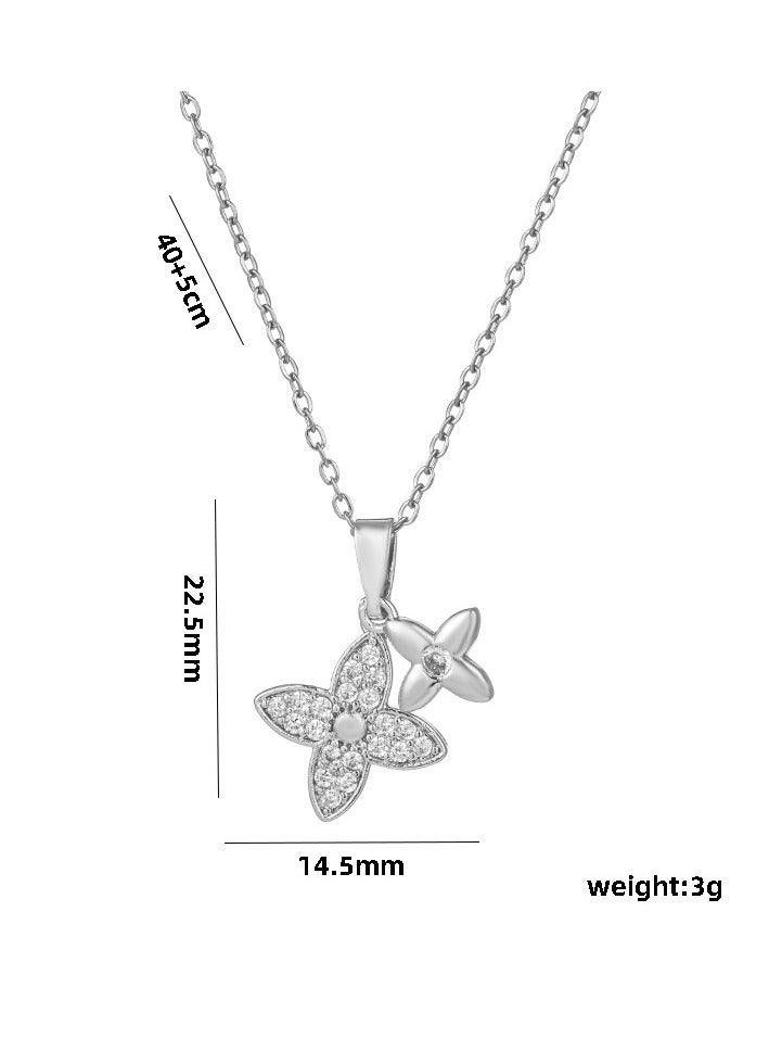 Women's Necklace in the Shape of a Four Leaf Clover, Minimalist Style Collarbone Necklace - Image 5