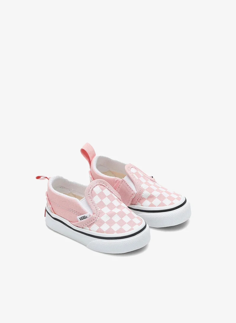 فانز حذاء أطفال سهل الارتداء بنقشة مربعات وشريط لاصق للجنسين