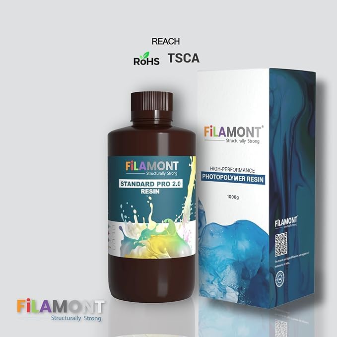 Protomont TECHNOLOGIES FiLAMONT Standard Pro 2.0 3D Printer Resin – Green, 1kg | High Precision, Durable UV-Curing Photopolymer for SLA, DLP, LCD 405nm Printers | Ideal for Prototyping & Engineering Models - Image 3