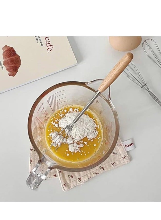 مضرب بيض صغيرخفق يدوي صغير البيض وخلطه وصنع الرغوة، أداة مطبخ متينة 2 قطع  - Image 4